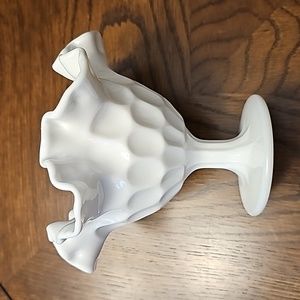 Fenton Milk Glass Thumbprint Compote